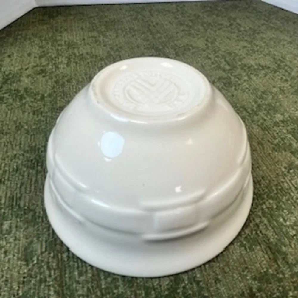 Longaberger‎ Pottery Traditions Ivory Woven Basket Weave Bowl USA 4.5 Inch Small